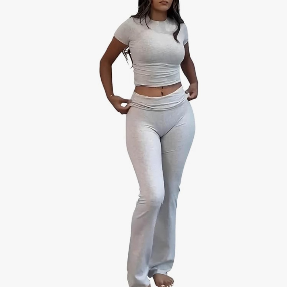 Light Heather Grey 2 piece lounge set